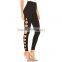 High waisted cut out design fashion ladies distressed workout leggings