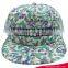 Customize digital printing overall snapback cap floral style baseball cap with puff embroidery