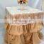 Shiny Ruffle Satin Black Customized Size Table Skirt Desgins