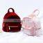 Simple solid color velvet cute mini backpack fashion for girls