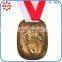 Soft enamel casting gold medal custom with rhinestone