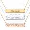 DIY necklace Women name necklace jewelry stainless steel bar necklace jewelry