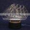 Wholesale 3D led lamp base, wood table lamp illusion acrylic sensor night light