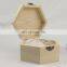 Lipstick perfume birthday gift box small size hexagonal wooden boxes with lock