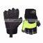 HANDLANDY Black Pigskin Leather Half Finger Driving Bike Mens Durable Safety Vibration-Resistant  Motorcycle Riding Gloves