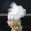 Wholesale Handmade Halloween Flapper Sequin Headpiece White Feather Headband                        
                                                Quality Choice