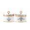 New Chinese Modern Style Storage Table Decor White Golden Ceramic Jar  with Lid