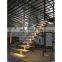 Modern interior straight wooden mono stringer staircase design