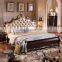 Classic France Design Genuine Leather Bedroom Beds Furniture King Size Leather Wedding Bed