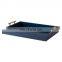High Quality Customized Logo Painting Mdf Wooden Serving Tray with Gold Handles