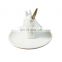 white color unicorn trinket jewelry display tray ring holder ceramic trinket ring dish