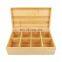 Wholesale reusable eco friendly tea storage box transparent display coffee wood bamboo box