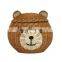 New Arrival Bear Head Rattan Storage Basket With Lid High Quality Decorative Bin Decor Hand Woven Shelf Organizer