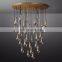 Luxury decoration modern gold crystal led pendant light for living room kitchen hotel bedroom bedside