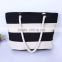 Excellent quality reusable canvas shopping bag stripe canvas beach tote bag wholesale