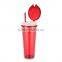Hot sale 24oz acrylic novel double wall tumbler cups with straw