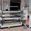 High speed plastic film roll slitting and rewindingmachine