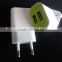 new arrival hot selling dual USB ports 5V 2.4A travel charger