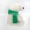 25cm Plush Soft Polar Bear Toy With Scarf