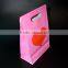 Pink heart shape printed packaging shopping bag paper