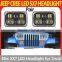 2 x LED Headlight 5" X 7" LED Headlamps Hi/low Beam Boat Track RV ATV Spot 6000K 88W Square Led Work Light