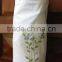 Hand embroidered white cotton plastic bag holder-blue flower