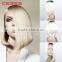 Ali express and wholesale cheap short bob lace front synthetic wig, ombre white silver synthetic lace front hair wig