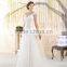 VIL-04 Custom made Cap Sleeves Buttons Back Sexy V-neck A-line Lace Appliques Wedding Gowns Floor Length Wedding Dress