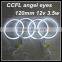 wholesale led headlight xenon lamp 4*120mm 12v white color ccfl angel eyes for bmw for audi cars halo rings kit