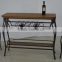 metal bar table and stools with wood table top leather stool cushion