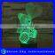 Wedding Decoration 3D Cute Sweet Heart Bear LED 7 Colors Change Touch Control Arcylic Night Light