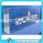 Free Standing Acrylic Signage With Laser Engraving Words, High Ray CNC Engraving Crystal Clear Acrylic Block