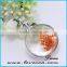 silver color plating Glass Dried Flower Necklace