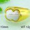 Factory Direct Sale Attractive Design yellow gold-plated stainless steel engagement ring