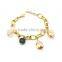 Fashion custom gold stainless steel charm bracelet for girl