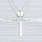 Hotselling stainless steel custom engraved tag double layered necklace