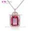 Fine Jewelry 925 Silver Big Red Corundum Charm For European Necklace Wholesale