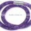 Hotting Sale Mesh Stardust Bracelet With Crystal , Magnetic Buckle 2 Round Length Mesh Bracelet for Woman