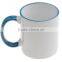 11oz handle and rim color sublimation mug wholesale