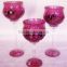 Mosaic glass goblet votive candle holders