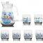 1300ml halloween christmas and sea color printing jar and 6pcs cups set