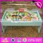 2017 New design funny activity toys wooden kids train table W04C071