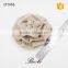 Fashion dresses large fabric burlap flower with white mesh