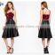 2015 new fashion Liquid Leatherette Midi Skirt for ladies 51033#