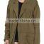 Woman fashion olive green long sleeve casual long winter jacket