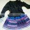 2016 latest trendy A shape nylon short flared hmong skirts
