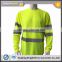 Mens long sleeve high visibility elastic reflective tape breathable bulk safety T-shirt