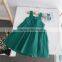 Factory supply 2-7Y little girls hollow back green one-piece dress little girls