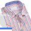 Oem Service Short Sleeve Check Regular Size Men Shirt Embroidery Design With Customised Logo