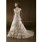 High quality taffeta off-shoulder A-line bridal wedding dress custom made